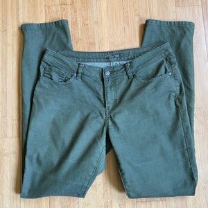 Prana Wmns 10 Kara Jeans Olive Green Stretch Woven Denim Organic Stretch Lo Rise